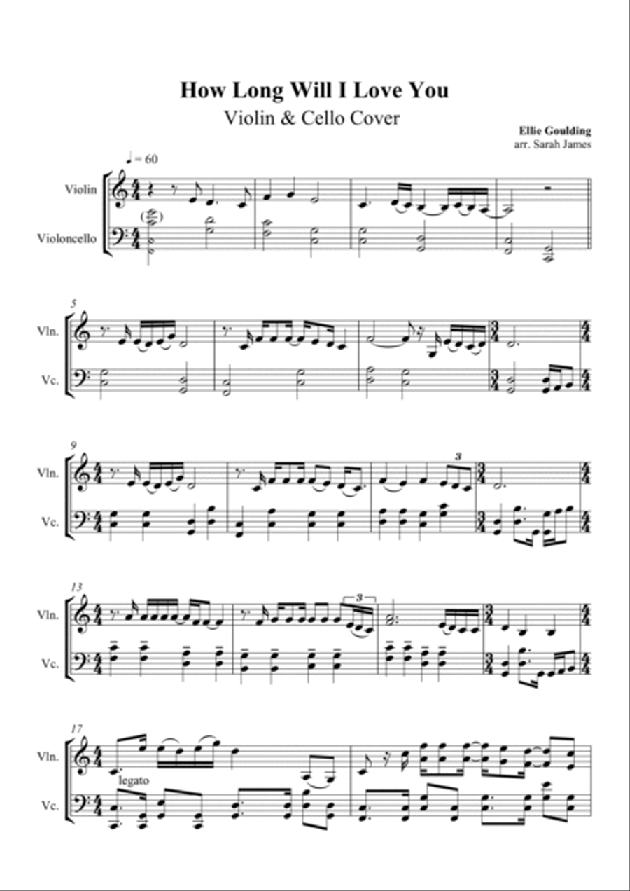 How Long Will I Love You Score and Parts scores gallery preview page 2
