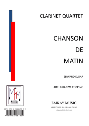 Book cover for CHANSON DE MATIN – CLARINET QUARTET