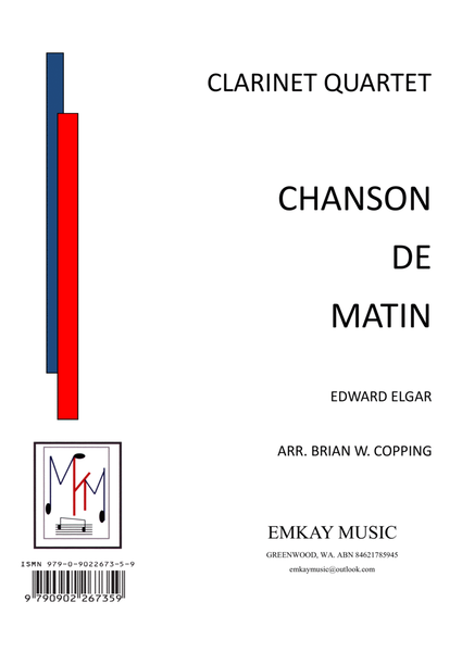 CHANSON DE MATIN – CLARINET QUARTET image number null