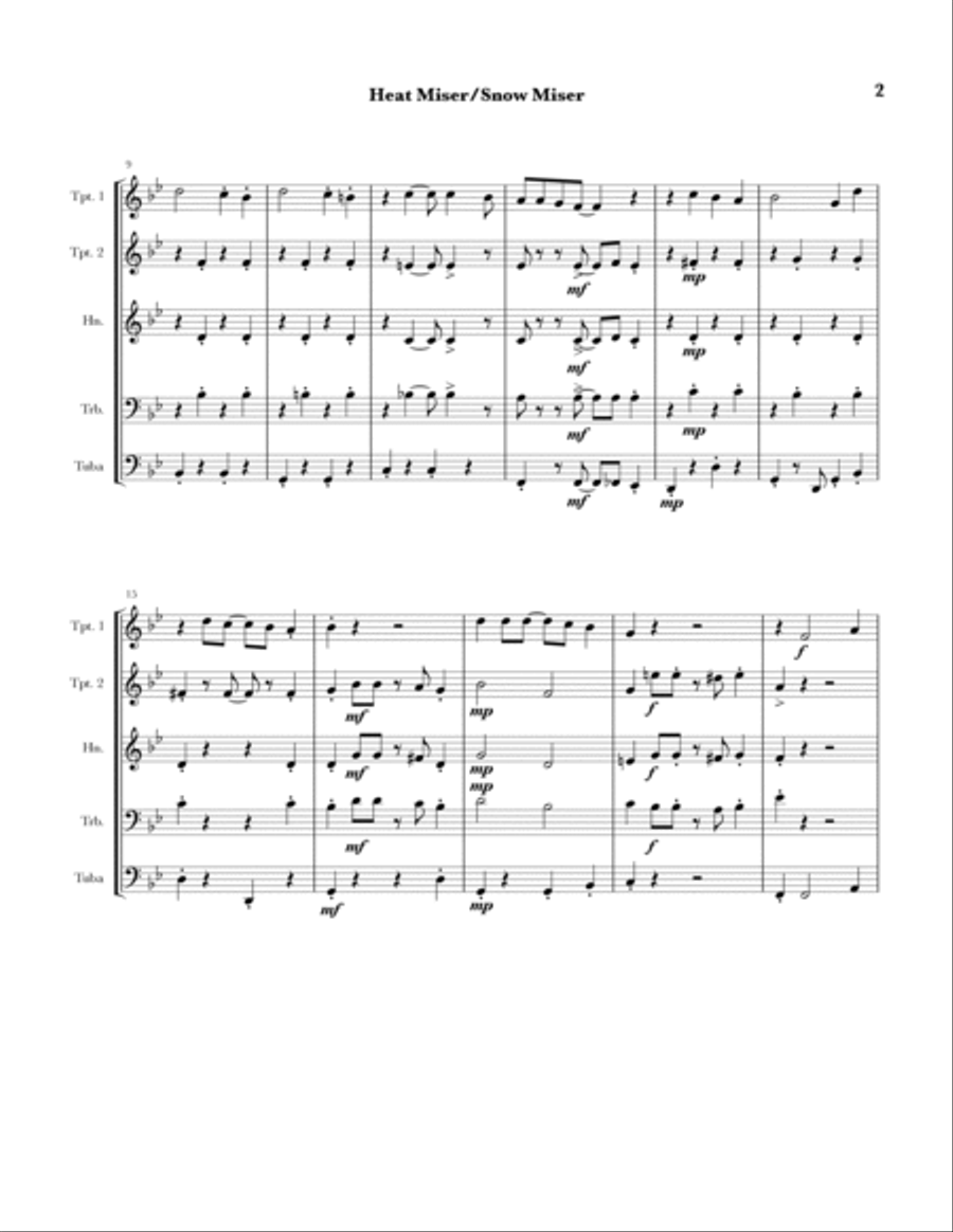 Heat Miser Brass Quintet scores gallery preview page 2