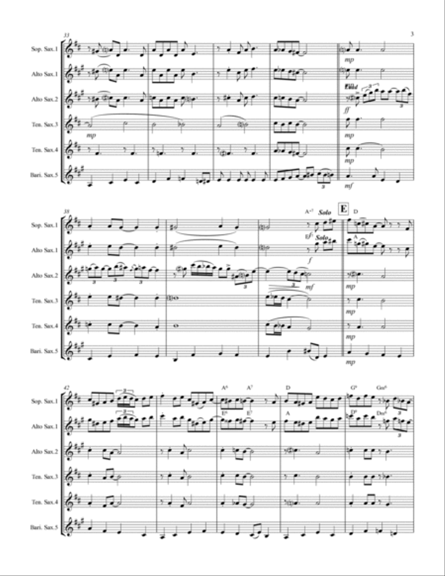 Sentimental Journey Saxophone Quintet scores gallery preview page 4