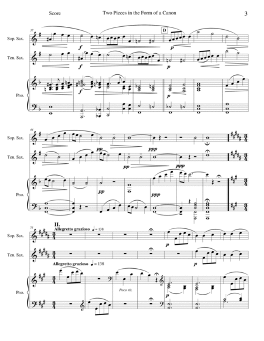 Two Pieces in the Form of a Canon Woodwind Duet scores gallery preview page 3