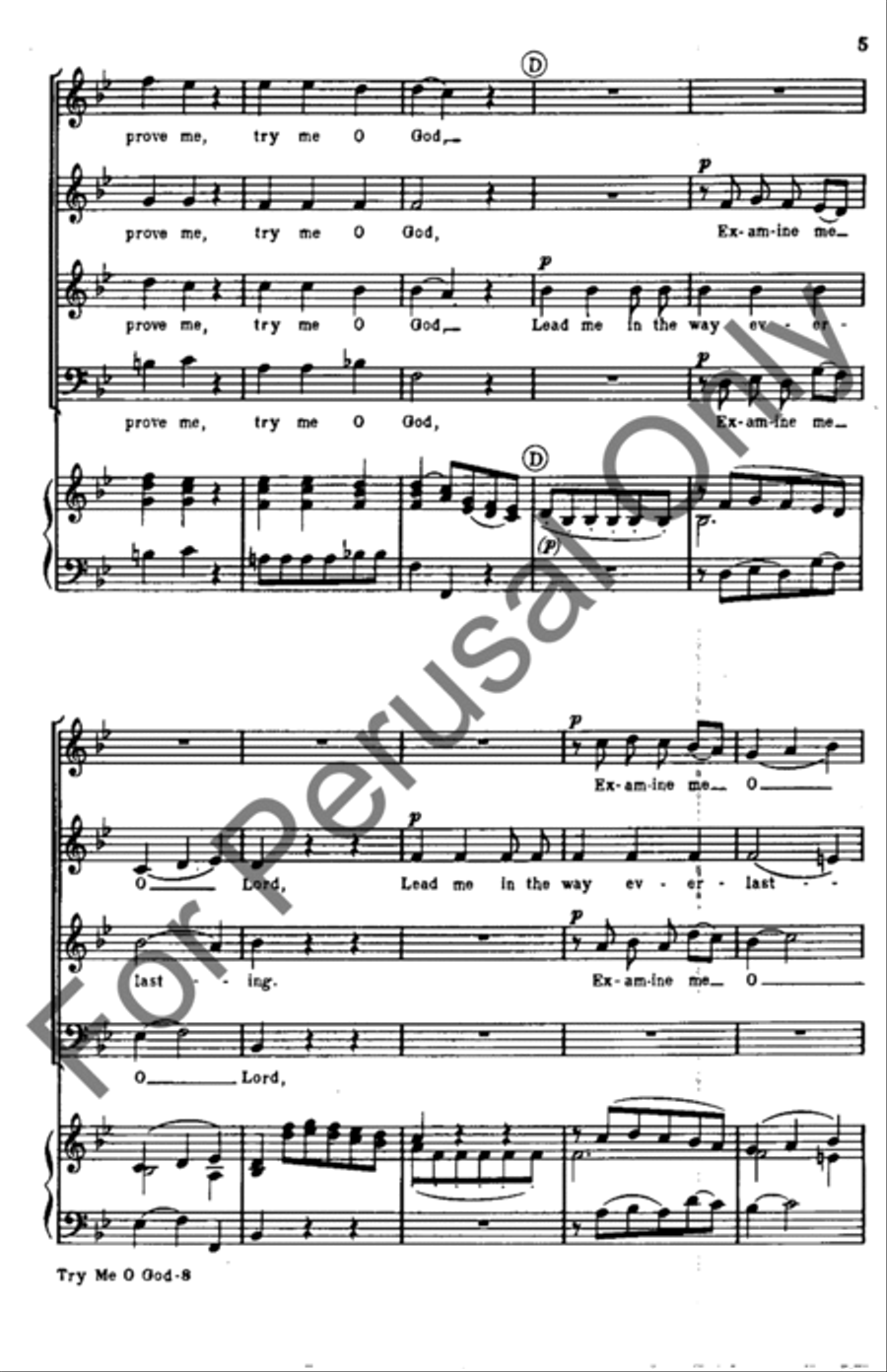Try Me O God 4-Part scores gallery preview page 5
