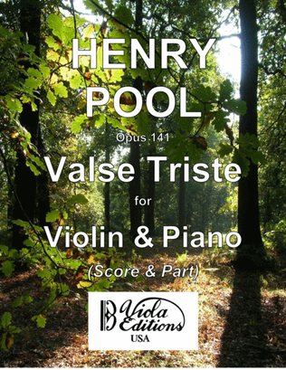 Book cover for Opus 141, Valse Triste for Violin & Piano in A-la (Score & Part)