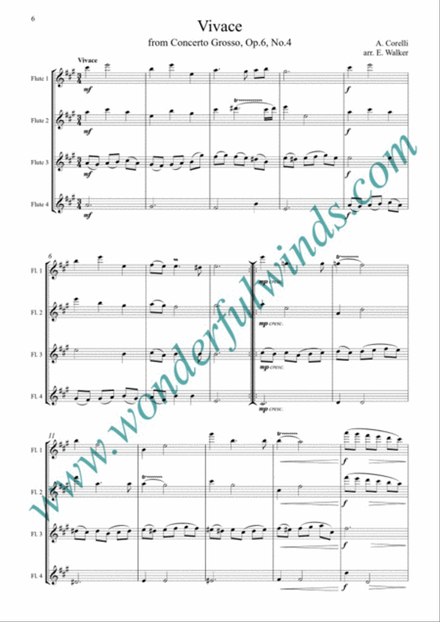 Largo & Vivace Flute Quartet scores gallery preview page 3