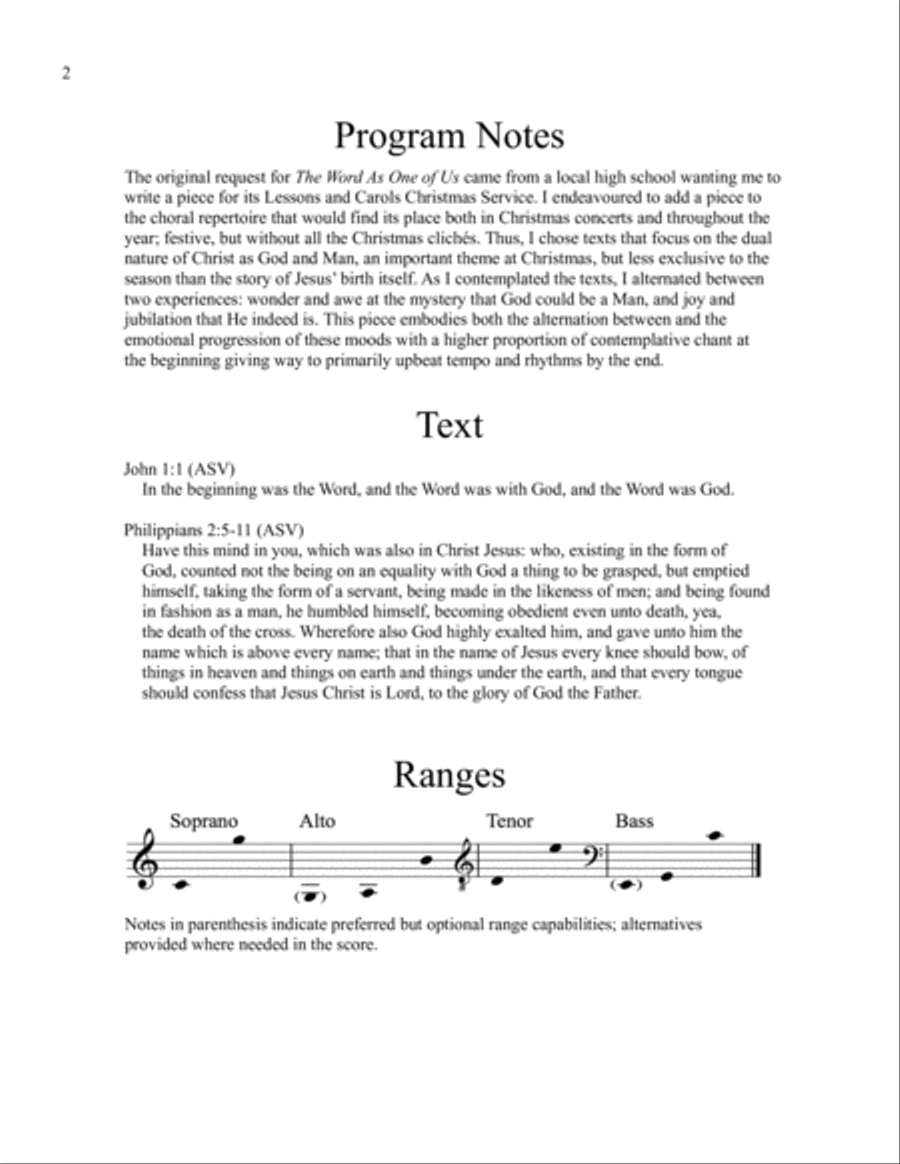 The Word As One of Us 4-Part scores gallery preview page 2