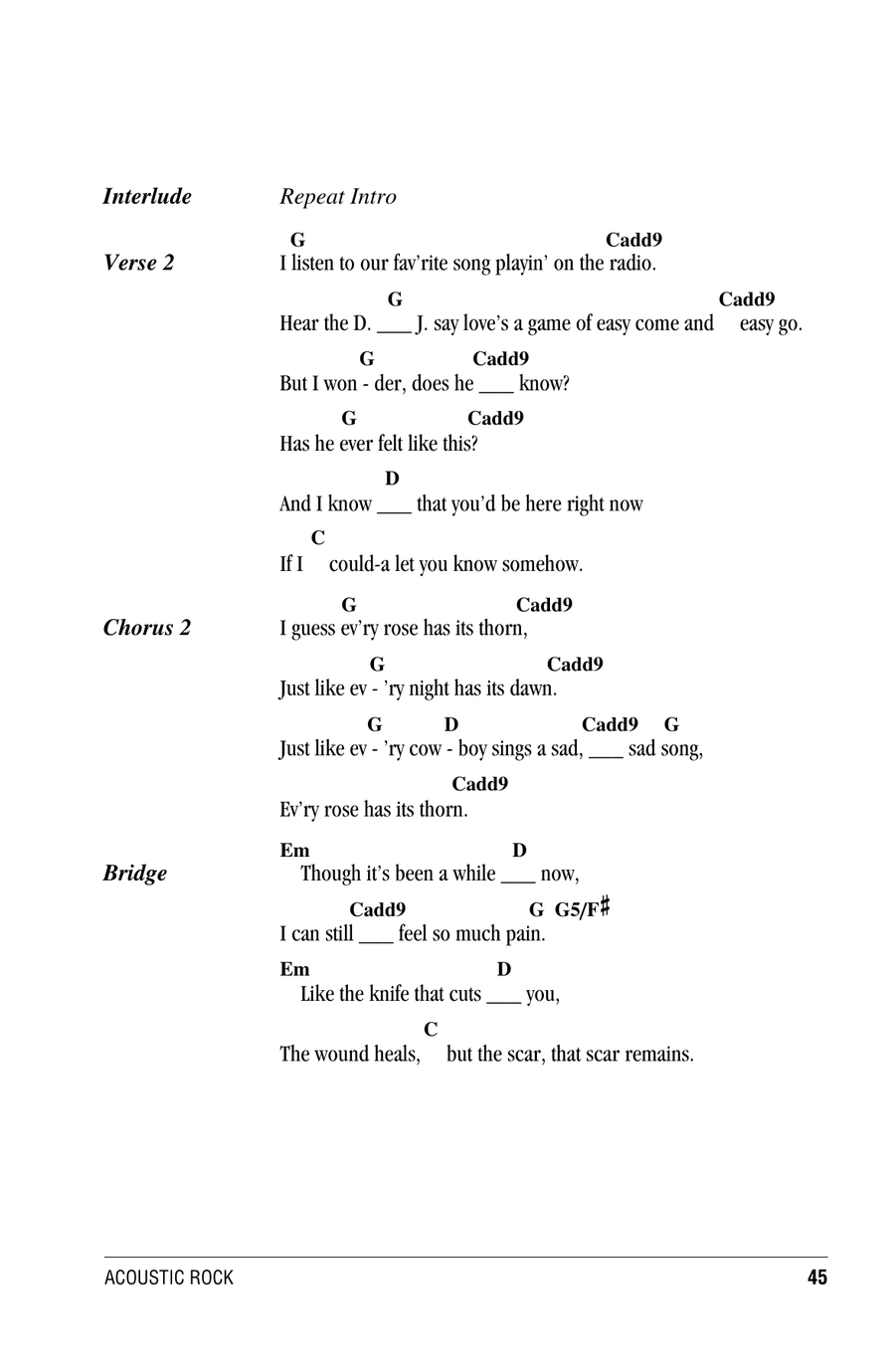 Every Rose Has Its Thorn Piano scores gallery preview page 2