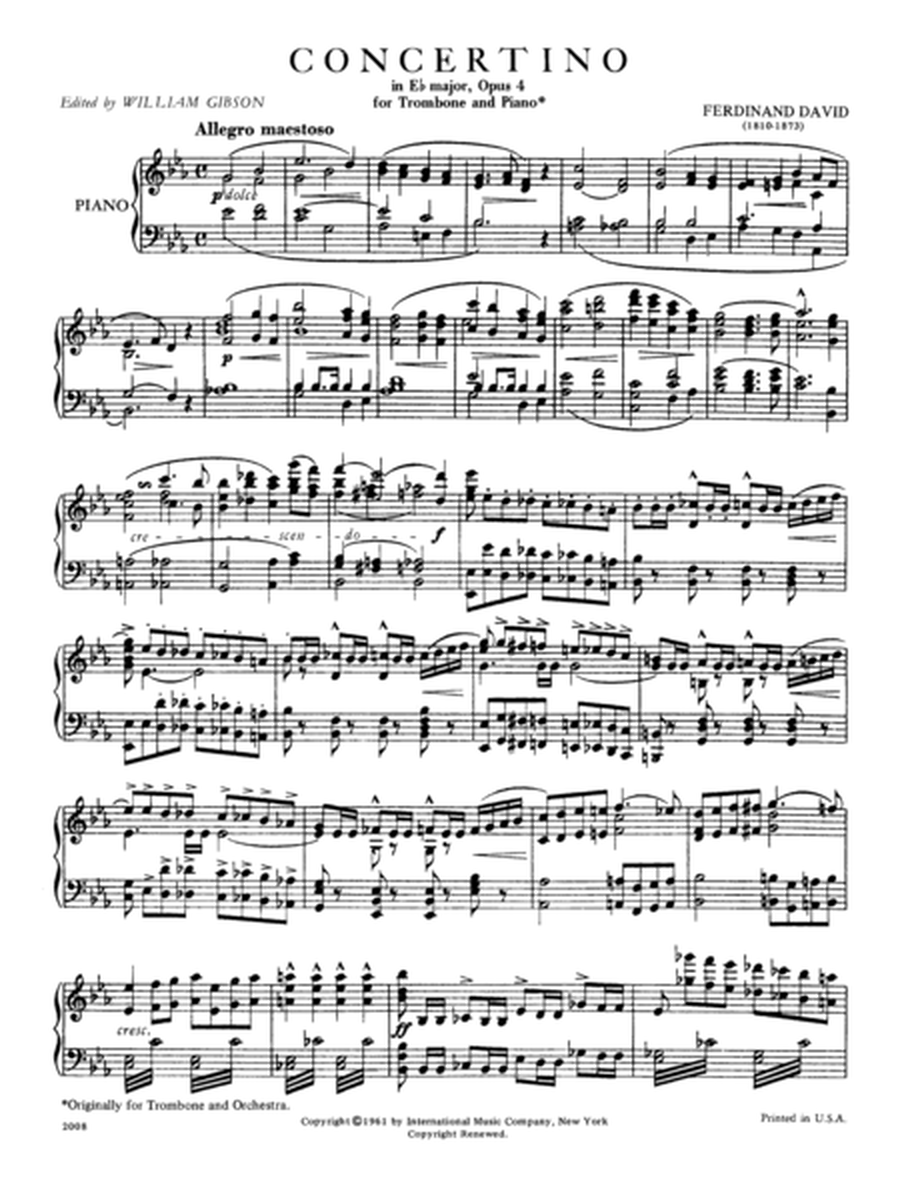 Concertino In E Flat Major, Opus 4