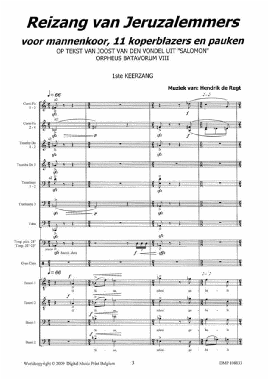 Reizang Van Jeruzalemmers Unison Choir scores gallery preview page 2