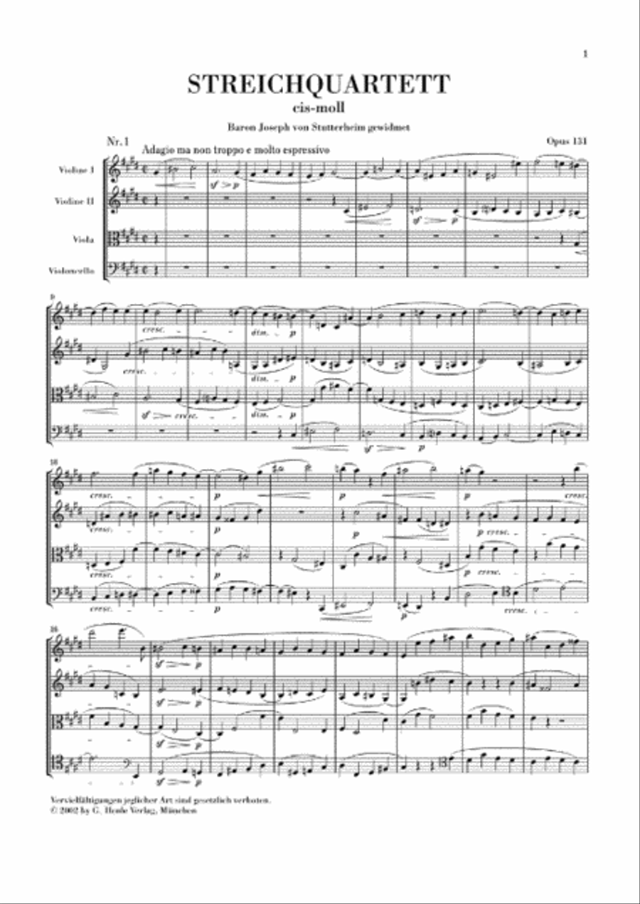 String Quartet C Sharp minor Op. 131 String Quartet scores gallery preview page 2