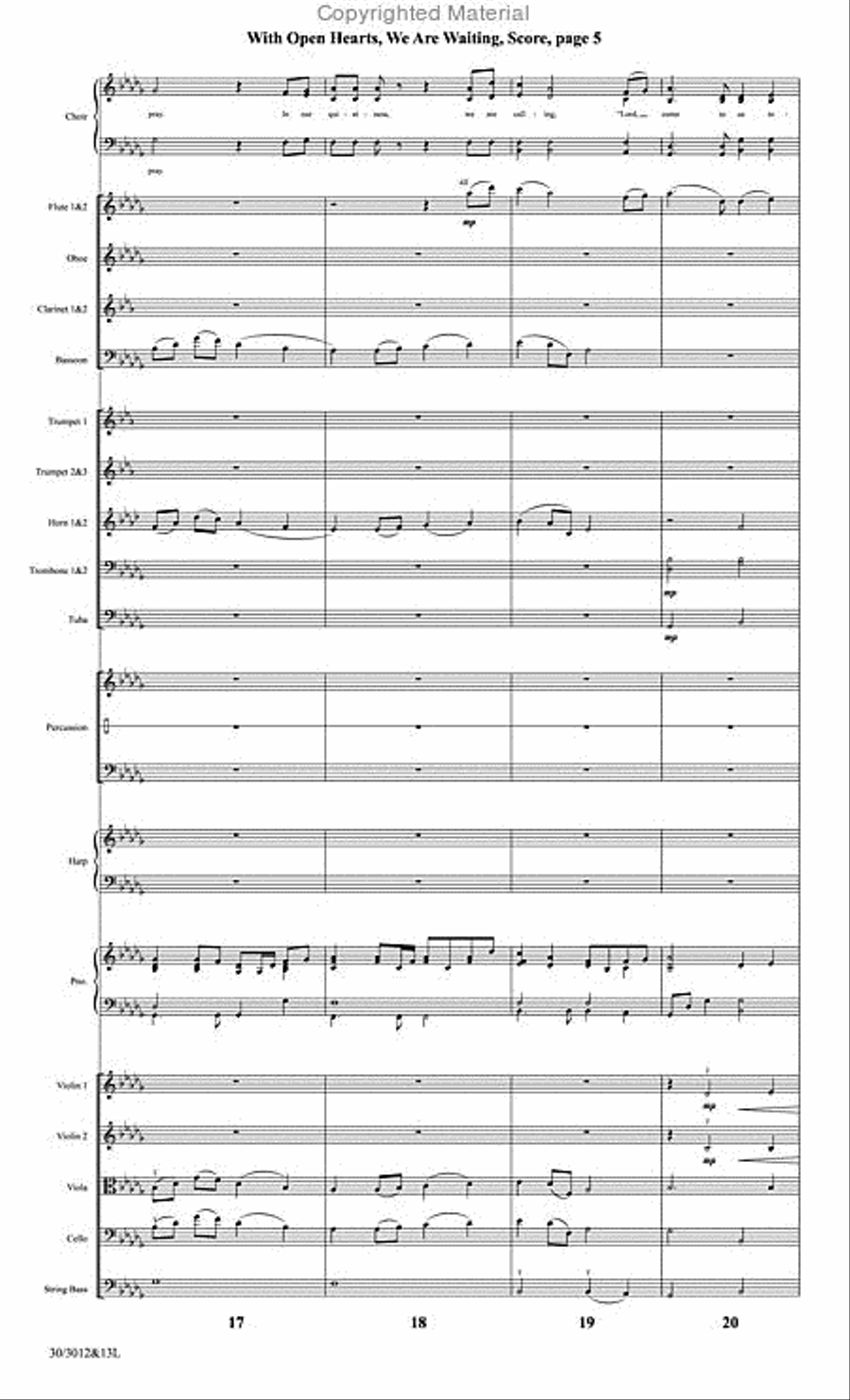 With Open Hearts, We Are Waiting - Orchestral Score and Parts