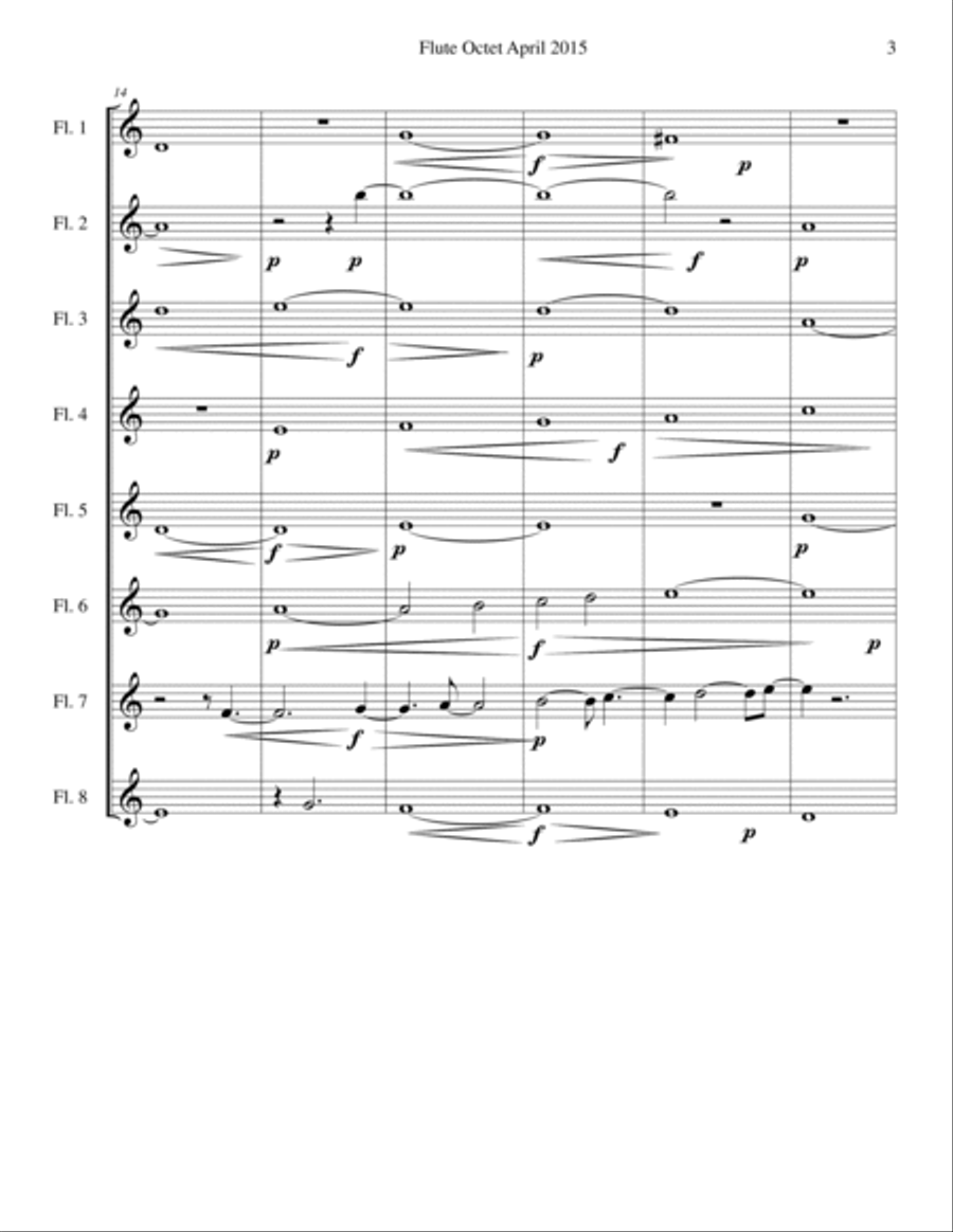 OCTET for flutes OCTET for flutes Woodwind Ensemble scores gallery preview page 3