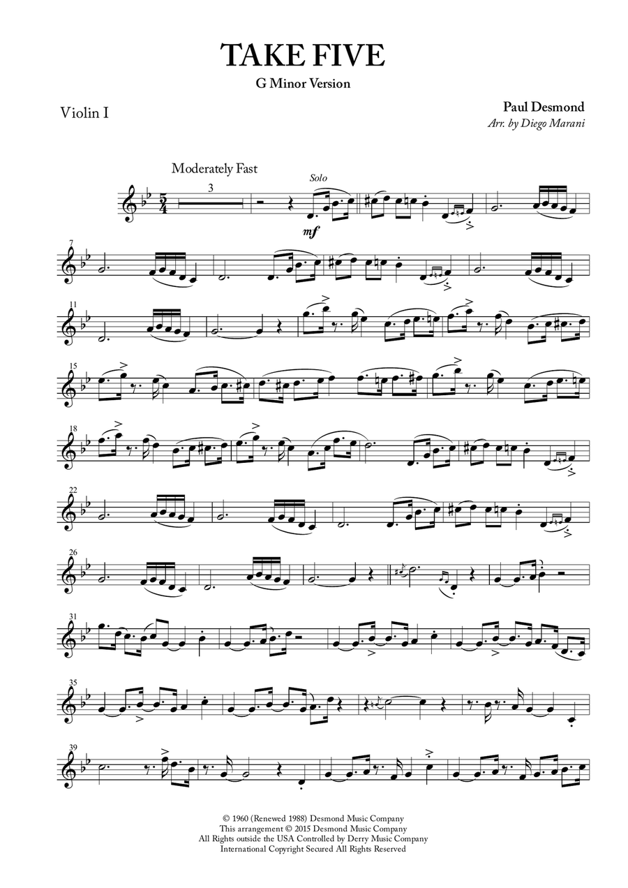 Take Five String Quartet scores gallery preview page 1