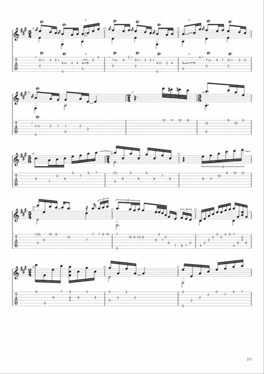 Falling into the green abyss - suite for guitar solo. Electric Guitar scores gallery preview page 2