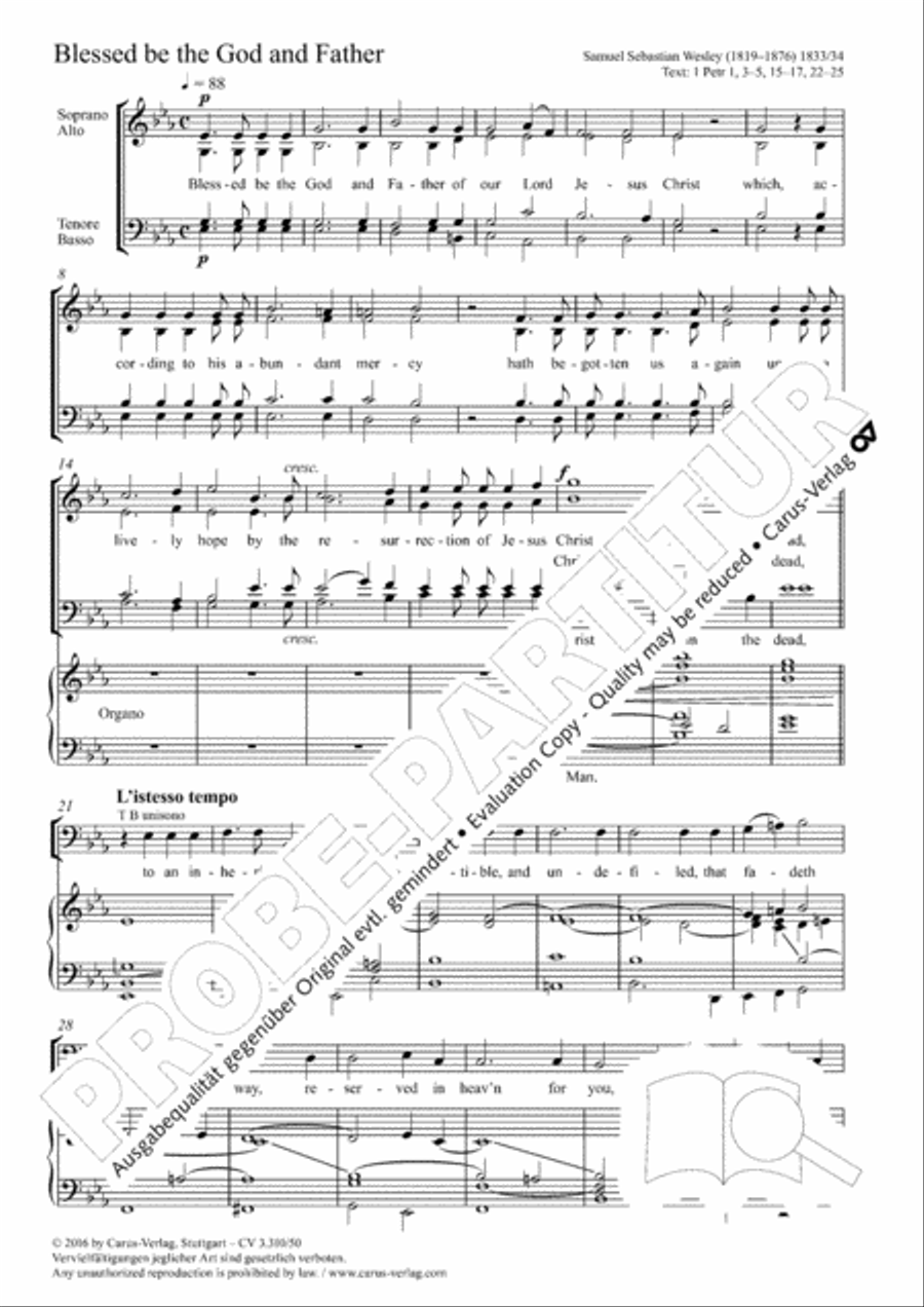 Blessed be the God and Father 4-Part scores gallery preview page 2