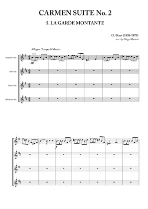 Book cover for The Rising Guard from "Carmen Suite No. 2" for Saxophone Quartet