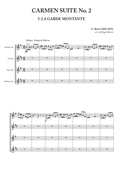 The Rising Guard from "Carmen Suite No. 2" for Saxophone Quartet image number null