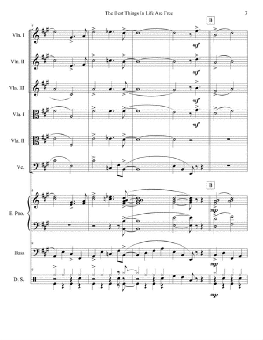 The Best Things In Life Are Free Set of Parts scores gallery preview page 3