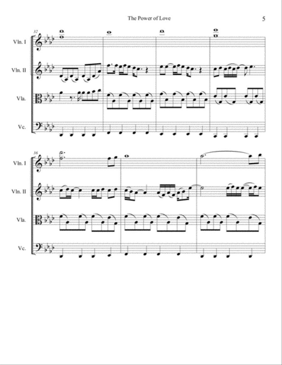The Power Of Love The Power Of Love String Quartet scores gallery preview page 5