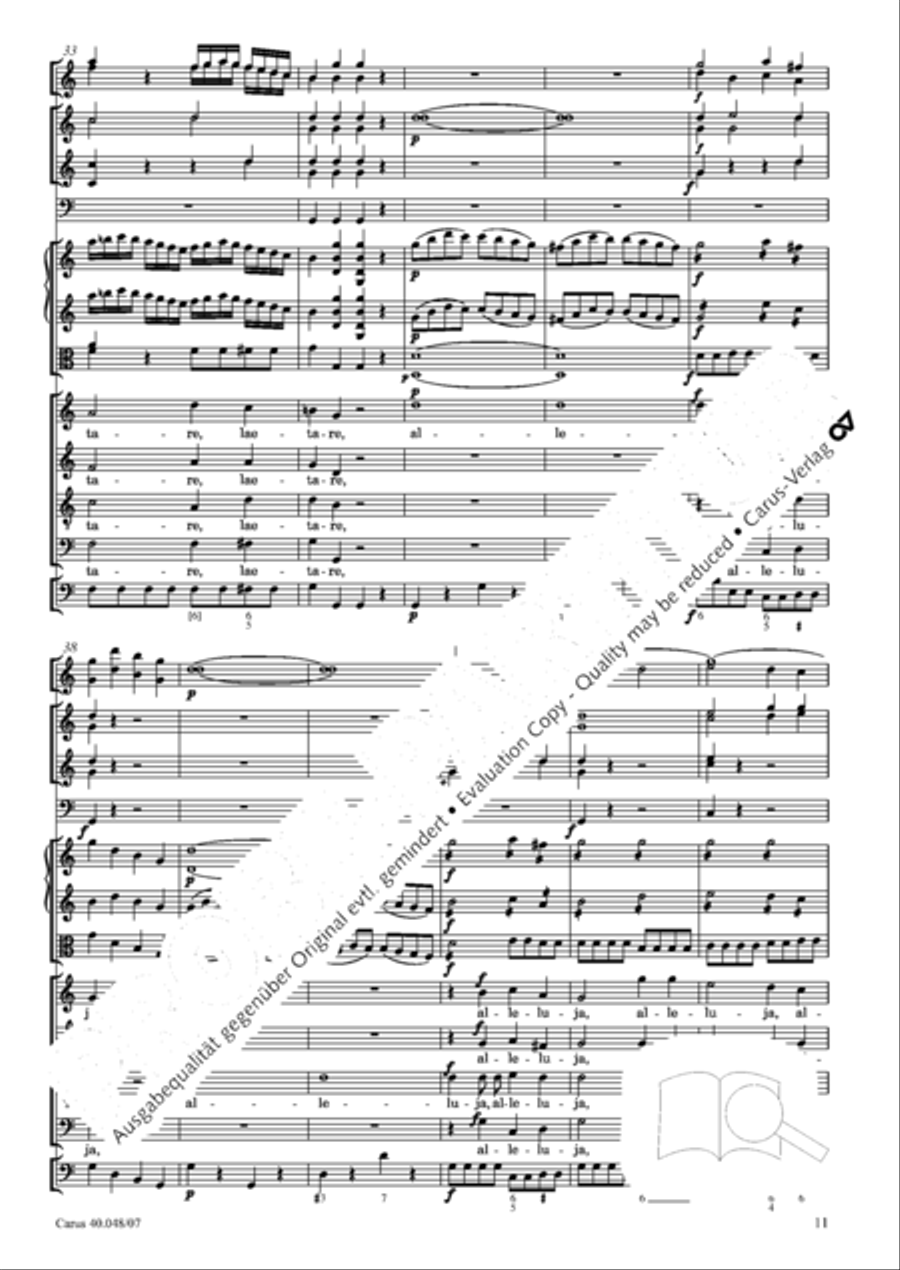 Regina coeli in B-Flat Major, K. 127 4-Part scores gallery preview page 12