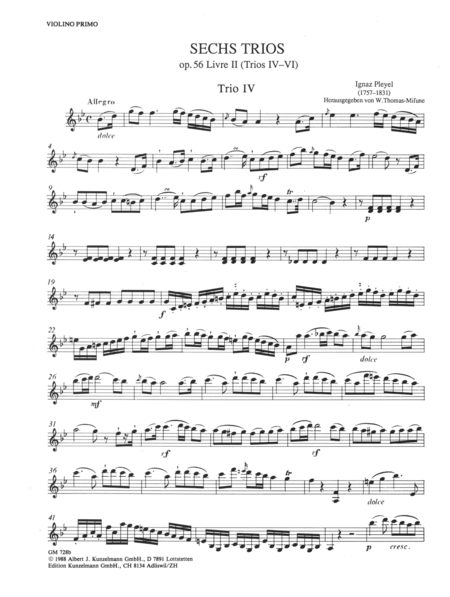 6 Trios for 2 violins and cello, Volume 2