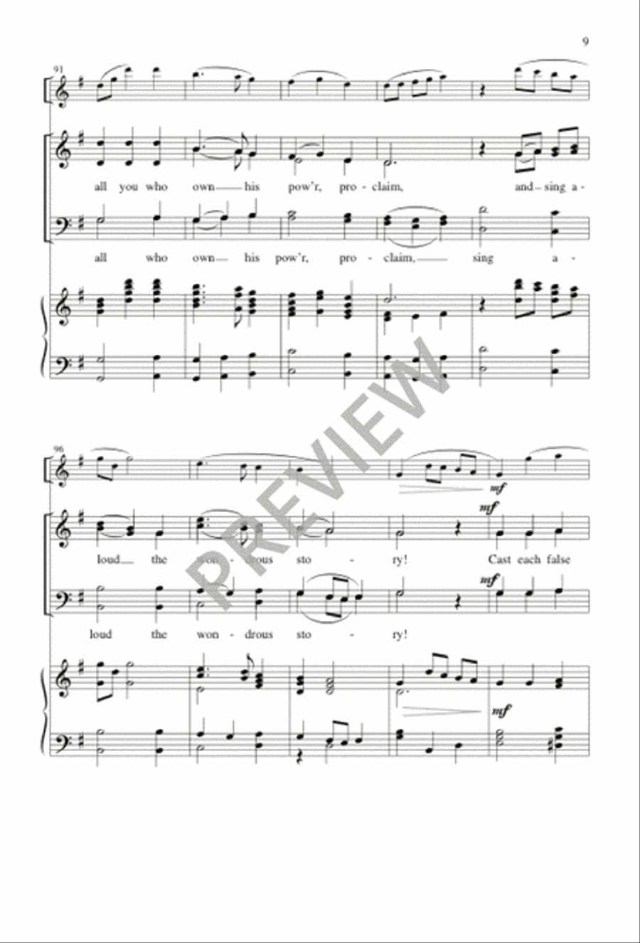 Sing Praise to God Who Reigns Above 4-Part scores gallery preview page 9