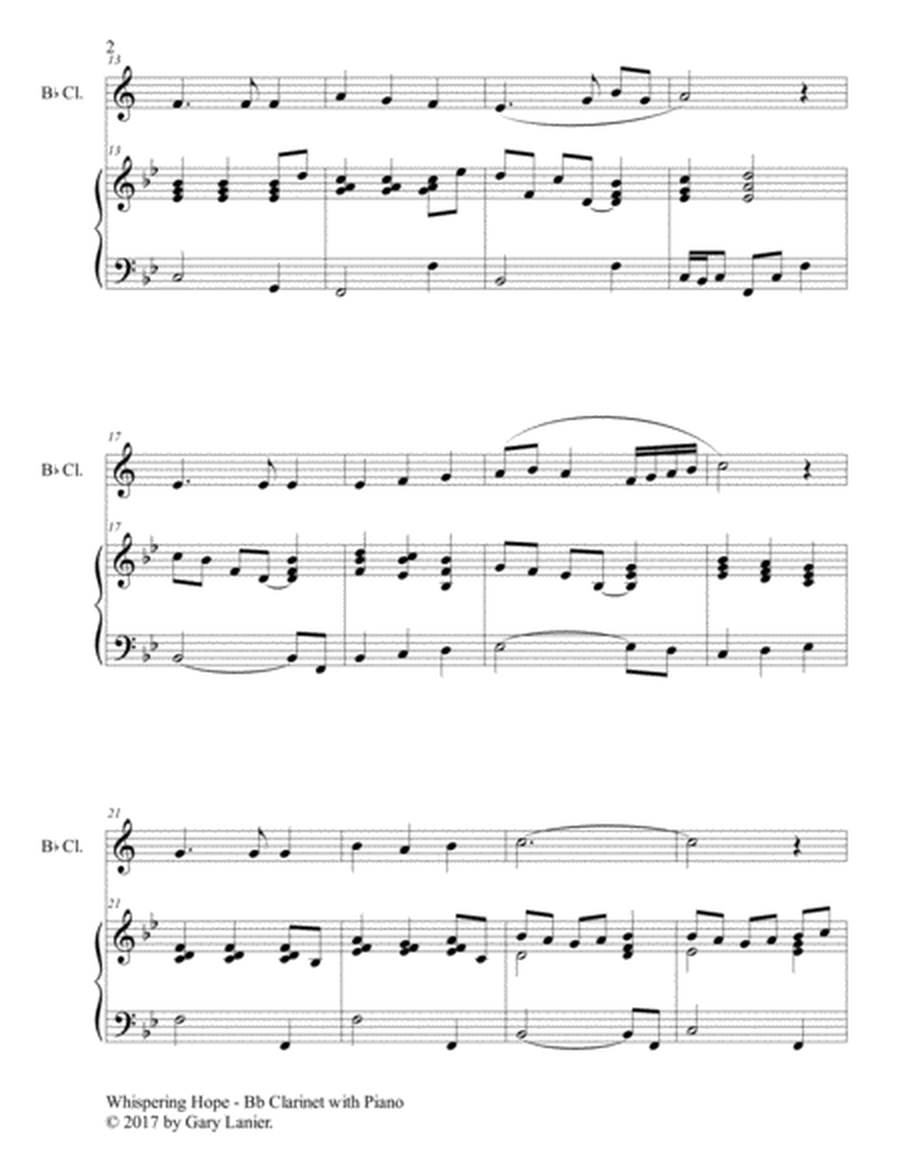 3 HYMNS OF HOPE (for Bb Clarinet and Piano with Score/Parts) image number null