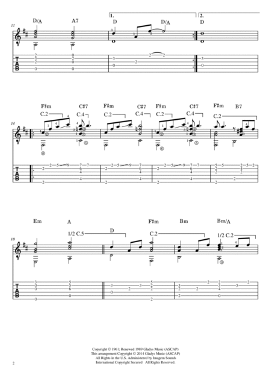 Can't Help Falling In Love Electric Guitar scores gallery preview page 2