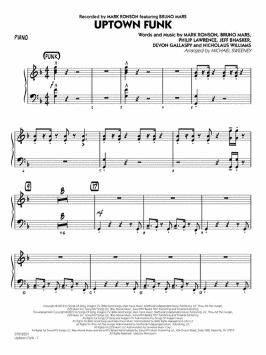 Uptown Funk Jazz Ensemble scores gallery preview page 6