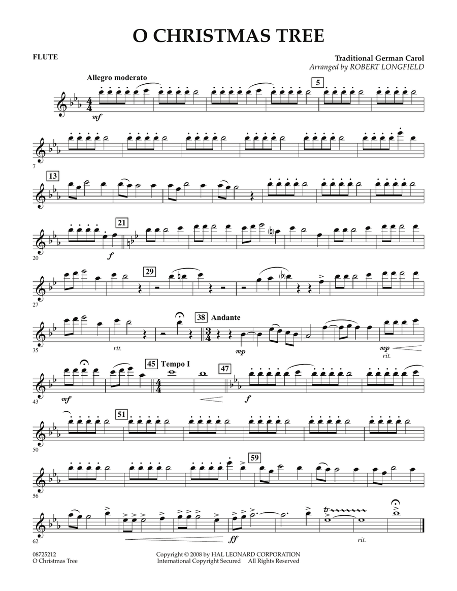 O Christmas Tree - Flute O Christmas Tree - Flute Concert Band scores gallery preview page 1