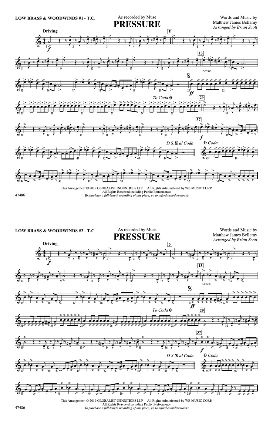 Pressure: Low Brass & Woodwinds #1 - Treble Clef