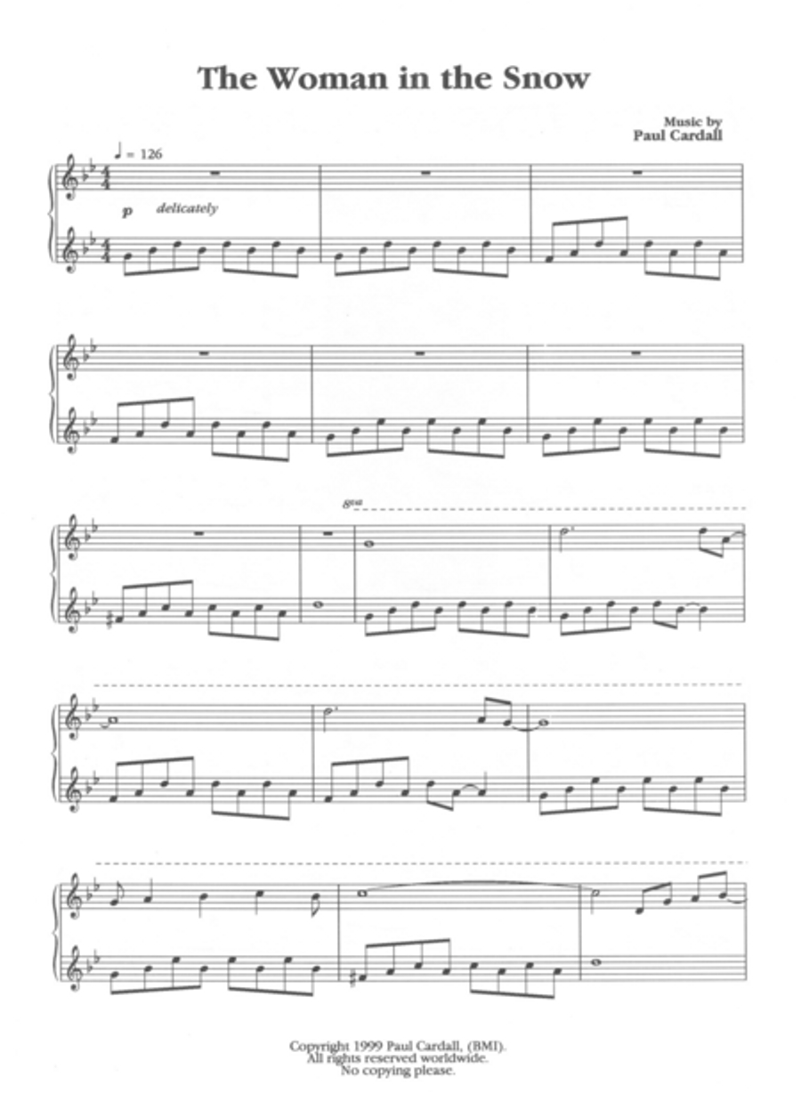 The Woman in the Snow The Woman in the Snow Piano Solo scores gallery preview page 1
