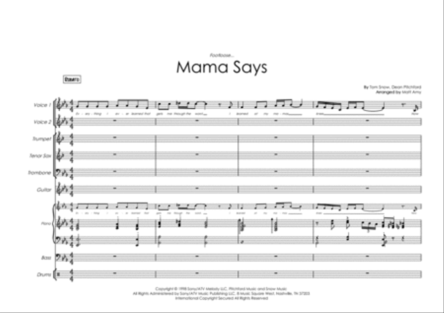Mama Says Jazz Ensemble scores gallery preview page 1