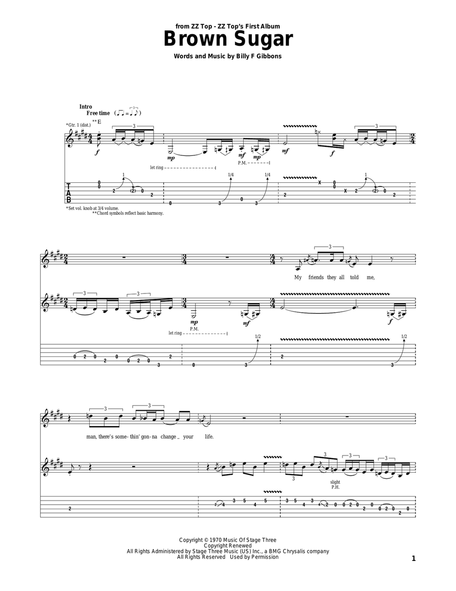 Brown Sugar Acoustic Guitar scores gallery preview page 1