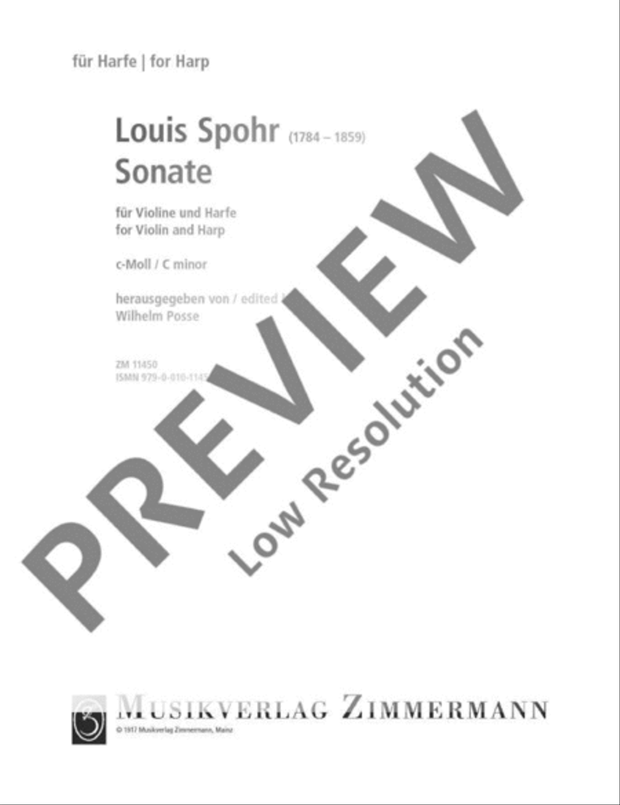 Sonata C minor Harp scores gallery preview page 2