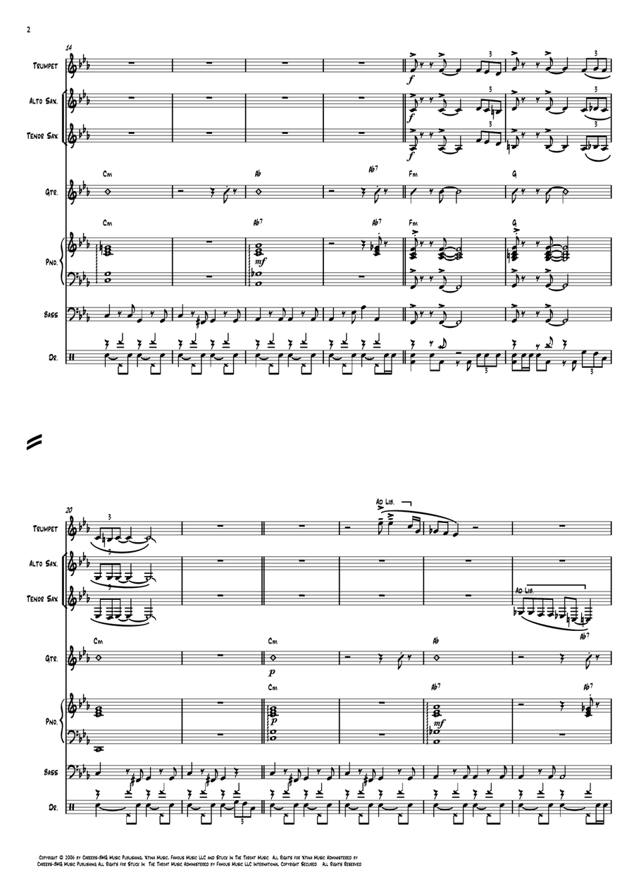 Nasty Naughty Boy Jazz Ensemble scores gallery preview page 2