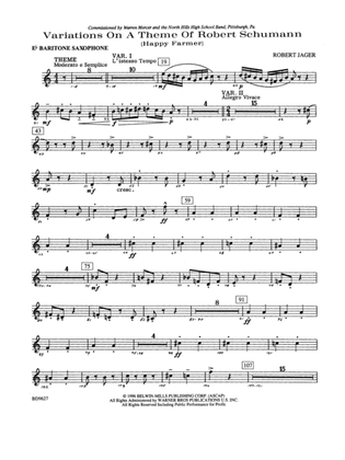 Variations on a Theme of Robert Schumann: E-flat Baritone Saxophone