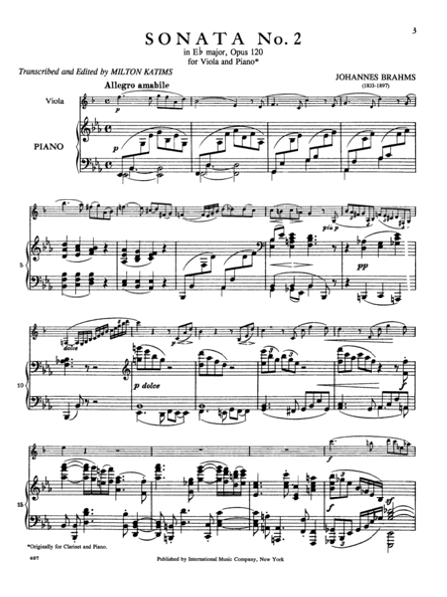 Sonata No. 2 In E Flat Major, Opus 120 Piano Accompaniment scores gallery preview page 2