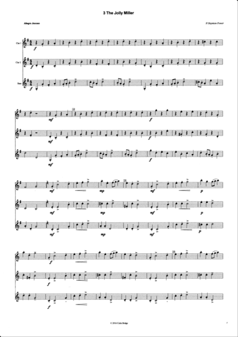 One Summer's Day (1916) by H Baynton-Power for Clarinet Trio (2 Bb & Bass) Clarinet Trio scores gallery preview page 5