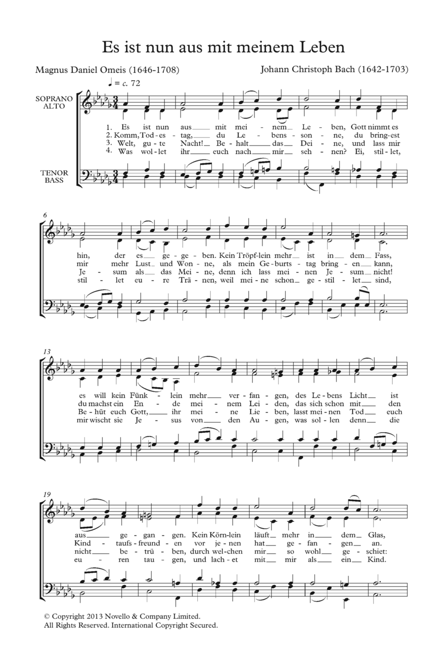 Es Ist Nun Aus Mit Meinem Leben 4-Part scores gallery preview page 1