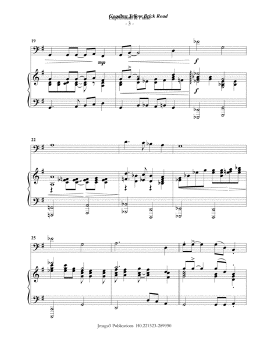 Goodbye Yellow Brick Road Euphonium scores gallery preview page 3