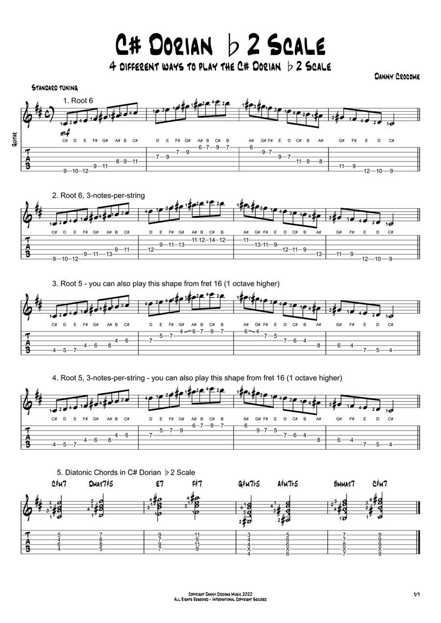 The Modes of B Melodic Minor (Scales for Guitarists) Electric Guitar scores gallery preview page 3