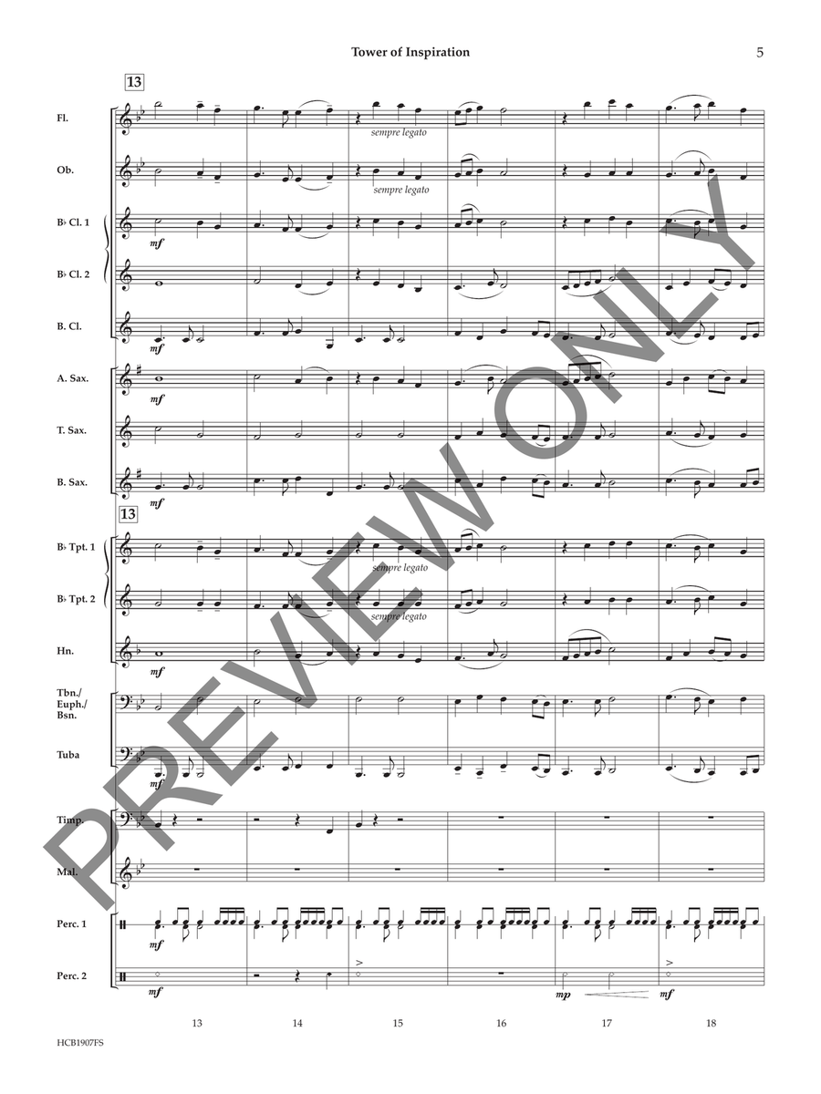 Tower of Inspiration (Score) Concert Band scores gallery preview page 6
