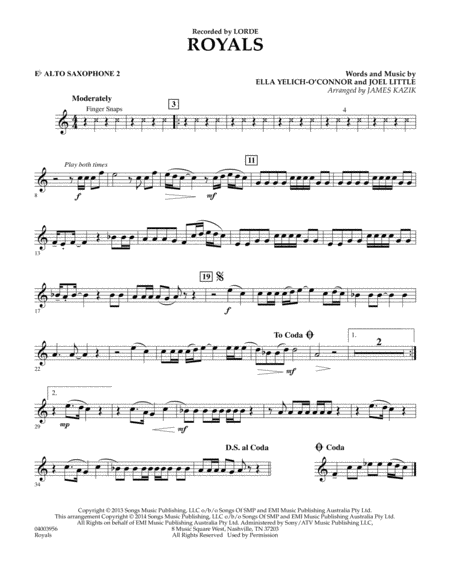 Royals - Eb Alto Saxophone 2