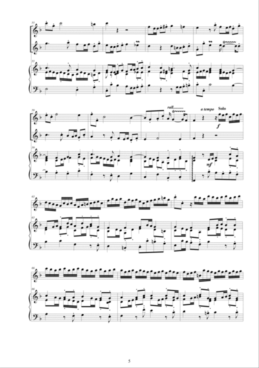 Scarlatti A - Concerto Grosso no.3 in F major - Two Flutes and piano Flute Duet scores gallery preview page 5