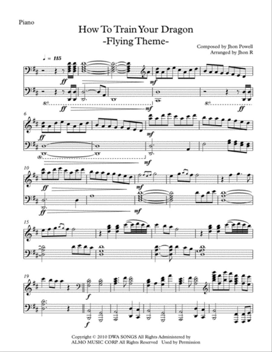 How To Train Your Dragon Piano Solo scores gallery preview page 1