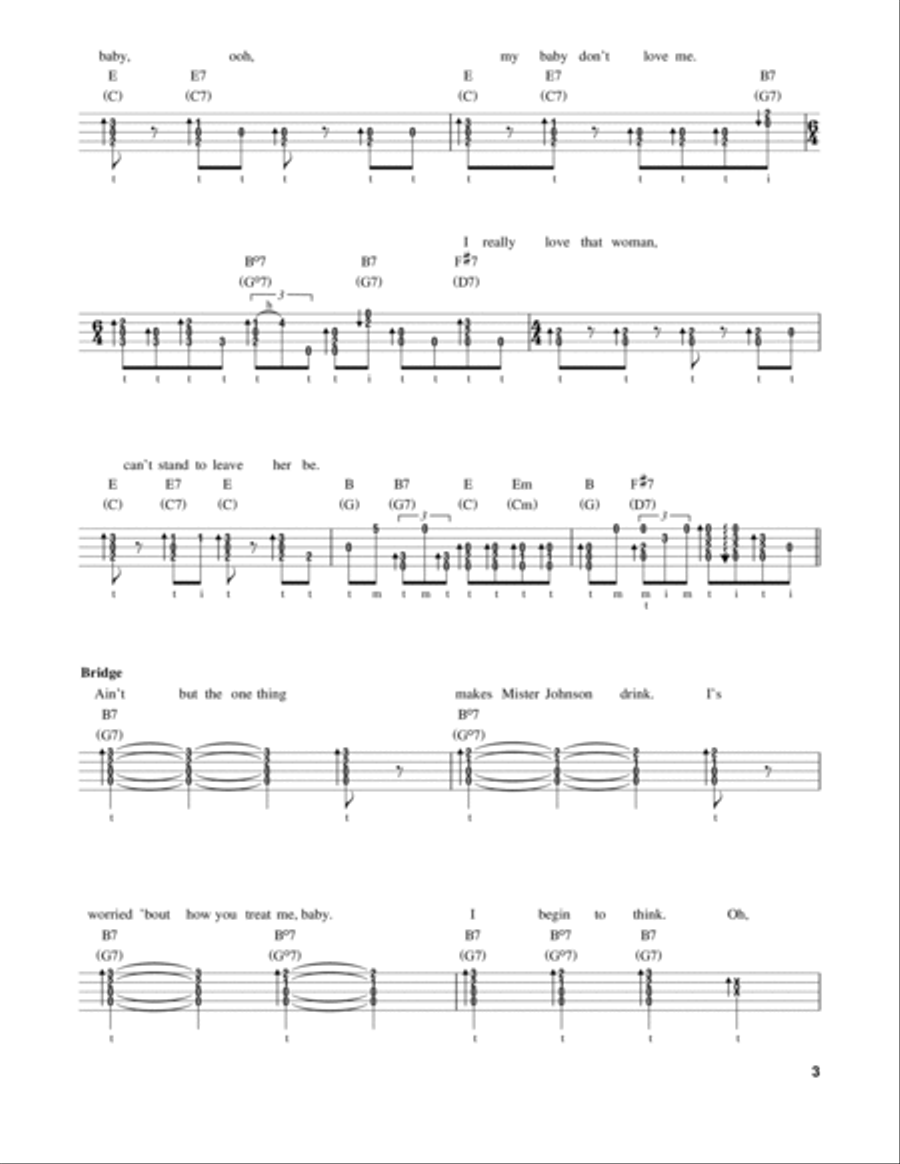 Kind Hearted Woman Blues Banjo scores gallery preview page 3
