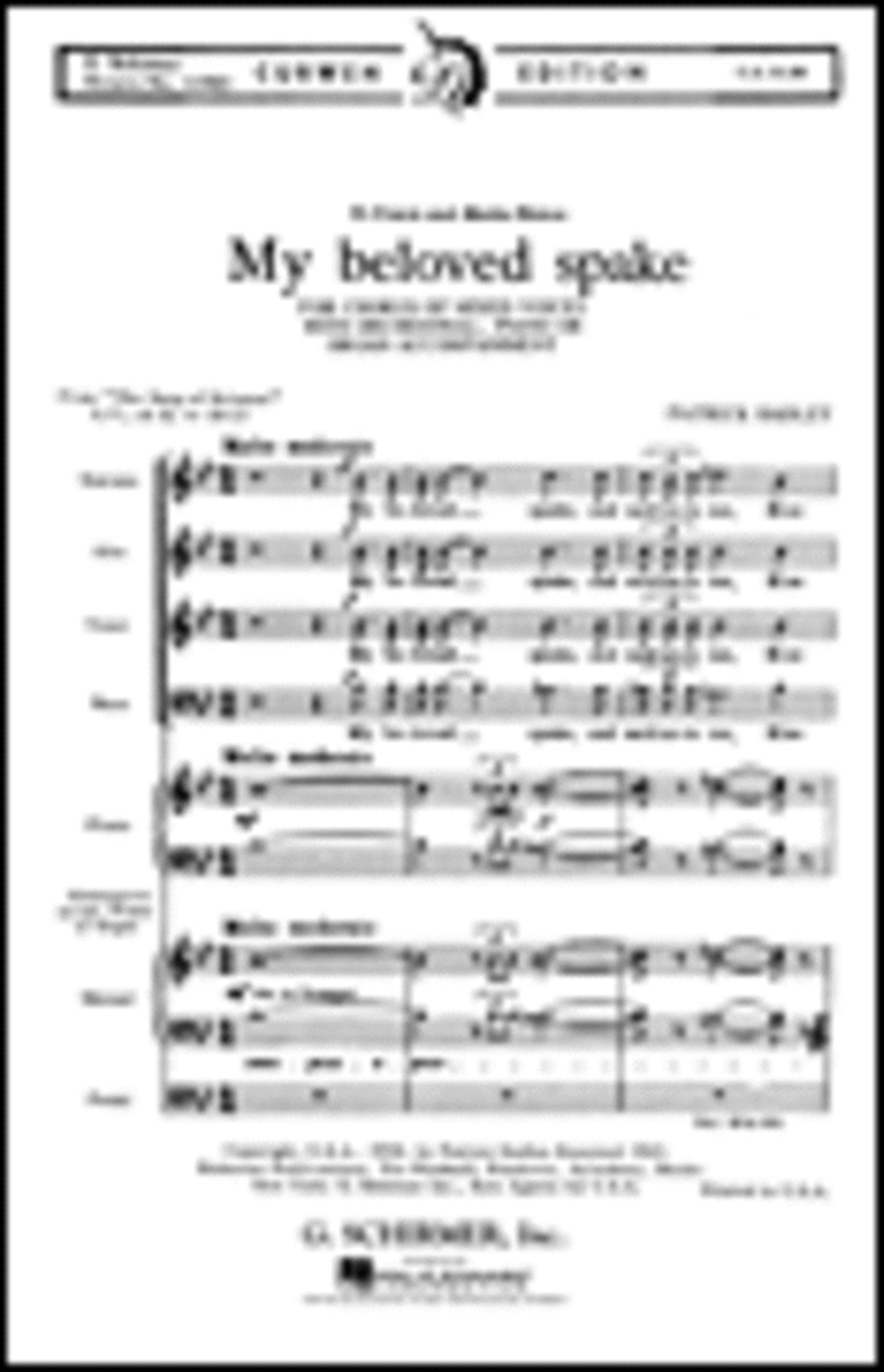 My Beloved Spake (from The Song of Solomon) 4-Part scores gallery preview page 1