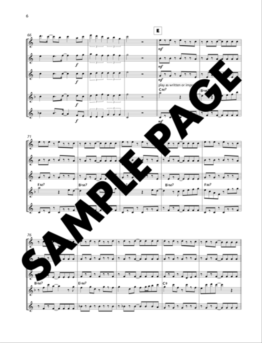 Easy Driving Easy Driving Saxophone Quintet scores gallery preview page 6