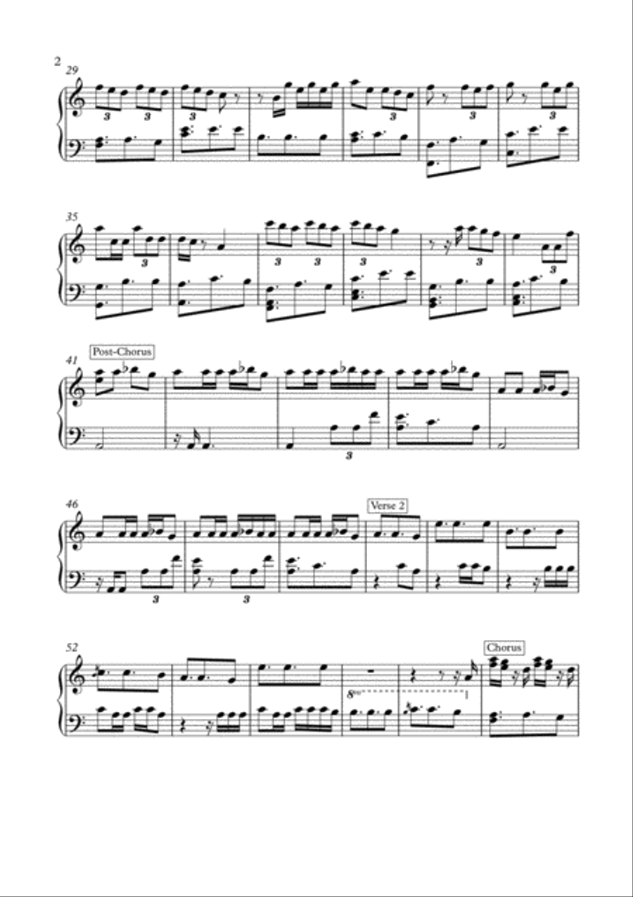 Don't Let Me Down Easy Piano scores gallery preview page 2